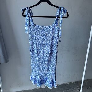 Lost + Wander Blue Floral Mini Dress